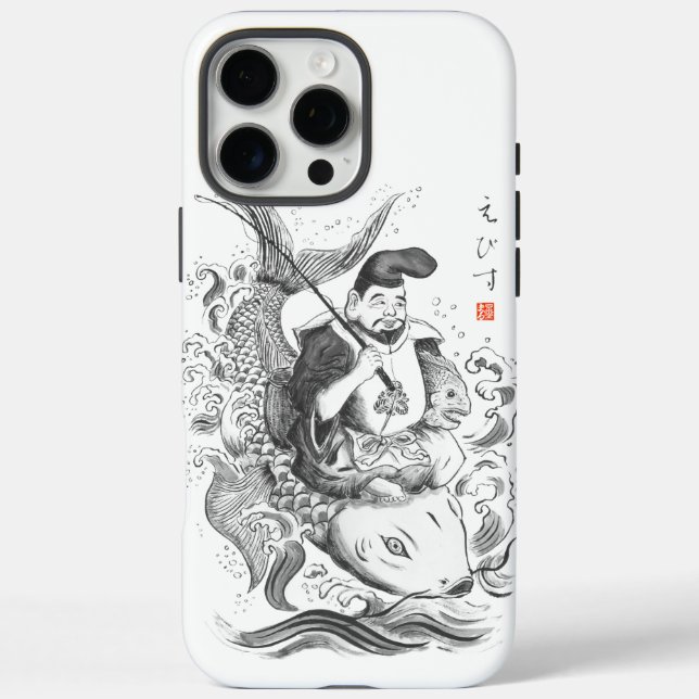 Ebisu - Gott des Fischfangs und Handels (Tuschemal Case-Mate iPhone Hülle (Rückseite)