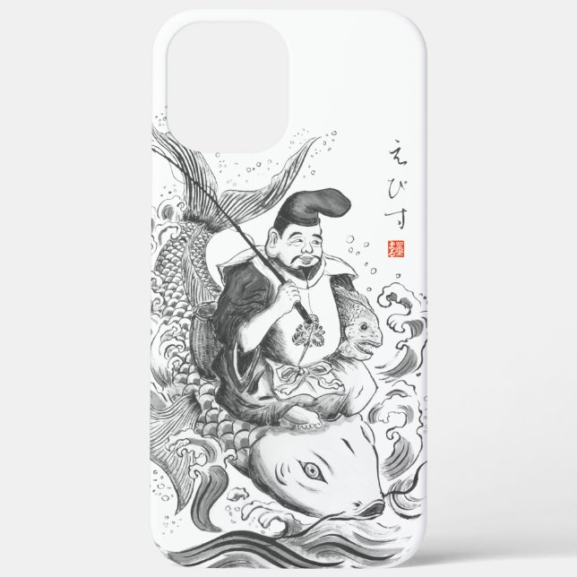 Ebisu - Gott des Fischfangs und Handels (Tuschemal Case-Mate iPhone Hülle (Rückseite)