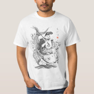 Ebisu - Gott des Fischfangs und Handels (Tuschemal T-Shirt