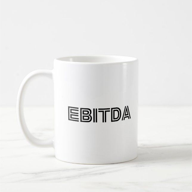 EBITODA Cool Funny Typo Black Writing Kaffeetasse (Links)