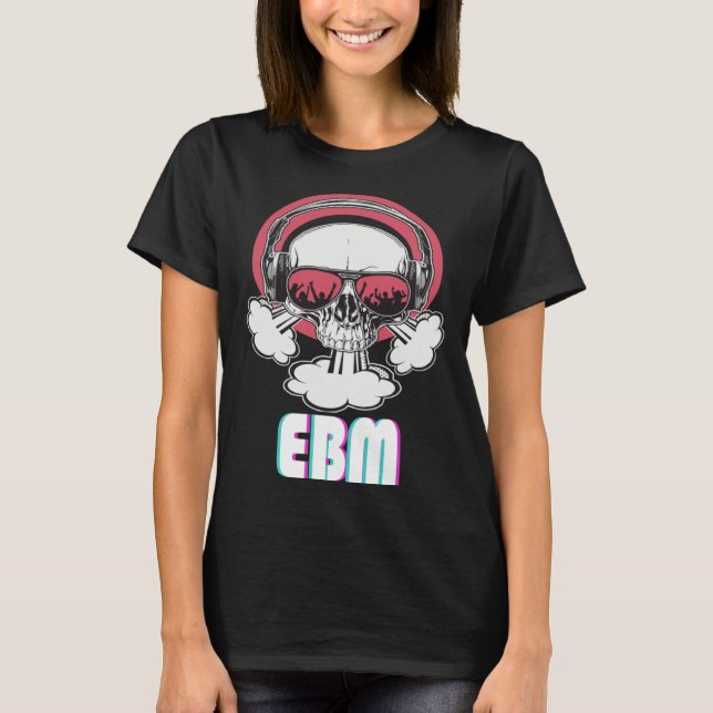 EBM Disco Techno Trance Skull T-Shirt (Vorderseite)