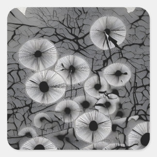 Ebon Bloom Quadratischer Aufkleber