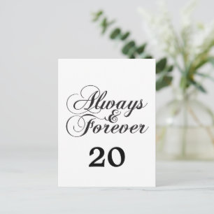 Ebony Always & Forever Tischnummer Postkarte