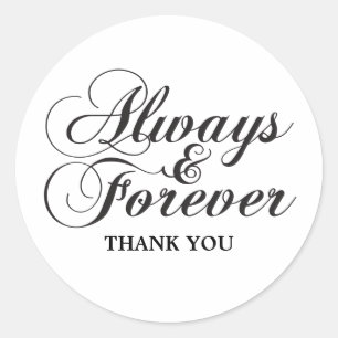 Ebony Always & Forever Vielen Dank für Ihre Sticke Runder Aufkleber