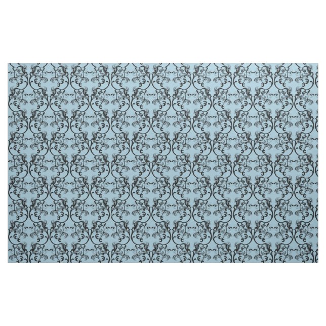 Ebony Blue Parisian Damask Muster Fabric Stoff (Fat Quarter (45,7 x 55,9 cm))