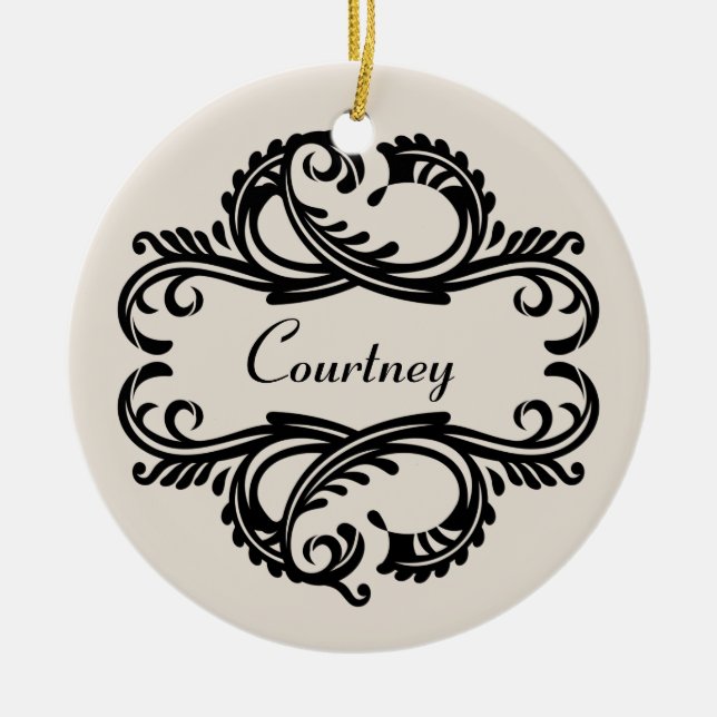 Ebony Chic Damask Ornament (Vorne)