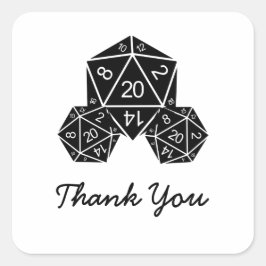 Ebony D20 Dice Danke Stickers