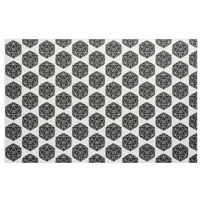 Ebony D20 Dice Fabric Stoff (Yard (91,4 cm))