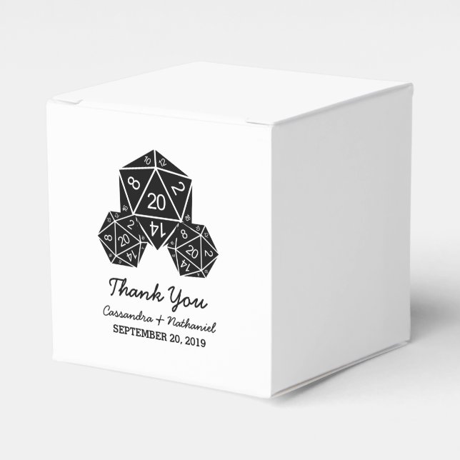 Ebony D20 Dice Gastgeschenk Hochzeit Box Geschenkschachtel (Vorderseite)