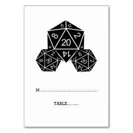 Ebony D20 Dice Platzkarte Tischnummer