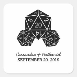 Ebony D20 Dice Wedding Stickers