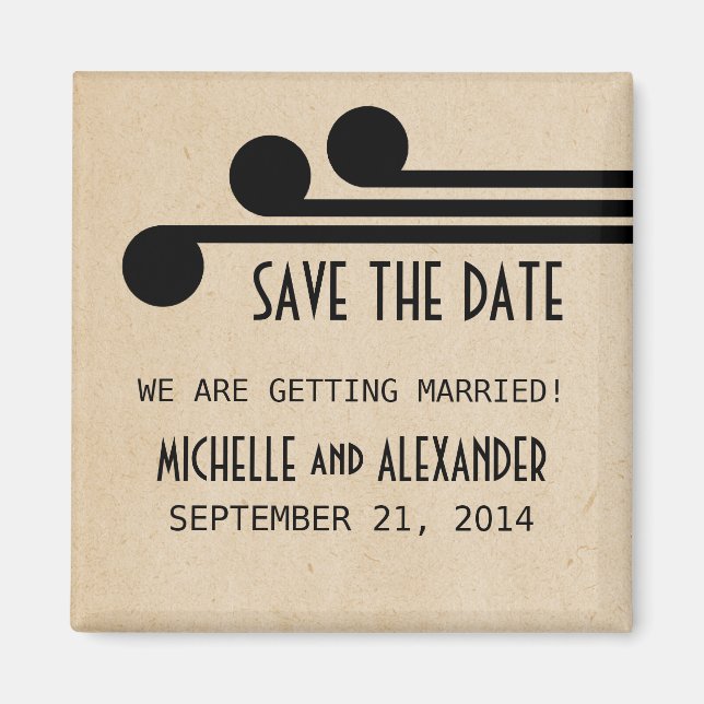 Ebony Deko Chic Save the Date Magnet (Vorne)