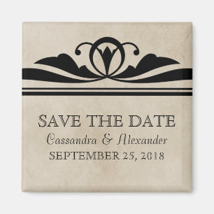 Ebony Elegant Deko Save the Date Magnet