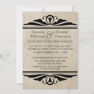 Ebony Elegant Deko Wedding Invite Einladung