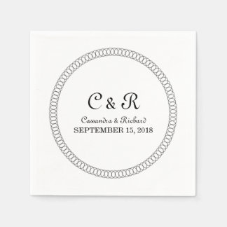 Ebony Encirclated Round Paper Napkins Serviette