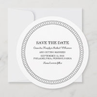 Ebony Encirclated Round Save the Date einladen