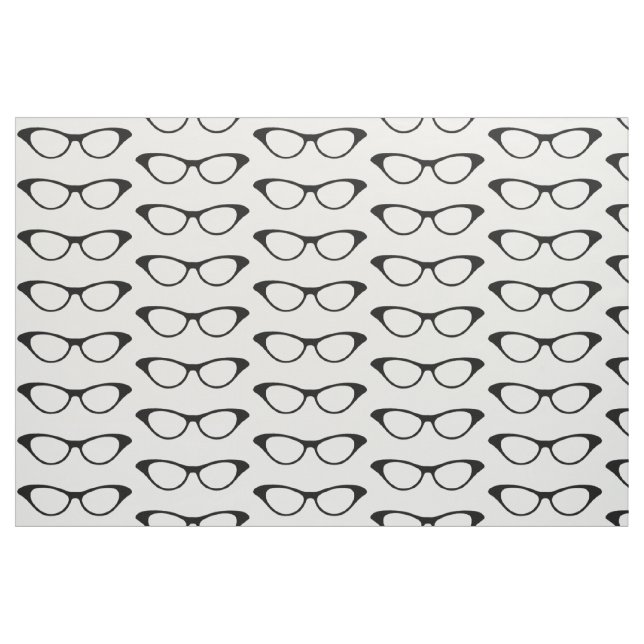 Ebony Girly Geek Glasses Fabric Stoff (Fat Quarter (45,7 x 55,9 cm))