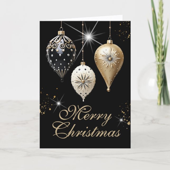 Ebony Gold und White Vintag Ornaments Weihnachten (Vorderseite)