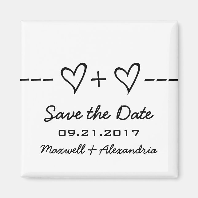 Ebony Heart Equation Save the Date Magnet (Vorne)
