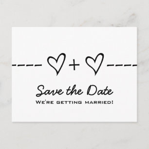 Ebony Heart Equation Save the Date Postkarte