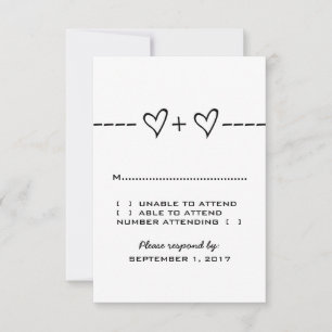 Ebony Heart Equity Response Card RSVP Karte