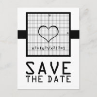 Ebony Heart Mah Graph Save the Date Postkarte