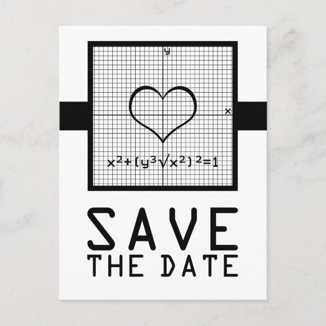 Ebony Heart Mah Graph Save the Date Postkarte (Vorderseite)