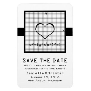 Ebony Heart Math Graph Speichern Sie das Date Magn Magnet
