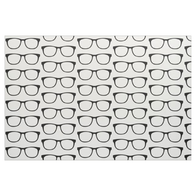 Ebony Hipster Geek Glasses Fabric Stoff (Fat Quarter (45,7 x 55,9 cm))
