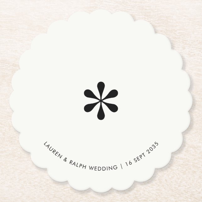 Ebony & Ivory Simple Chic Couple Paper Untersetzer (Vorderseite)