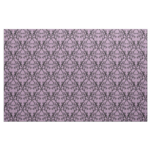 Ebony Lila Parisian Damask Muster Fabric Stoff
