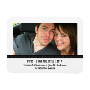 Ebony Modern Foto Speichern Sie das Date Magnet