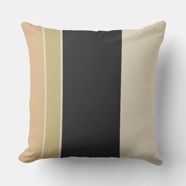 Ebony Pearl and Sand Stripes Kissen (Vorderseite)