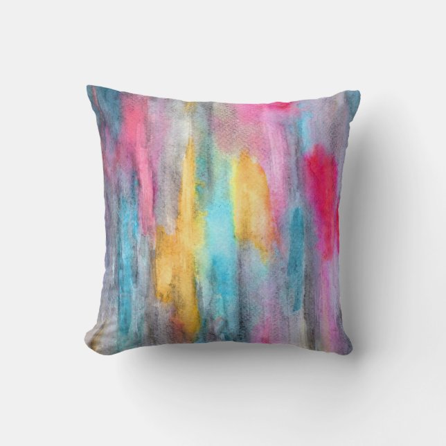 Ebony Rainbow Pink Kissen (Vorderseite)