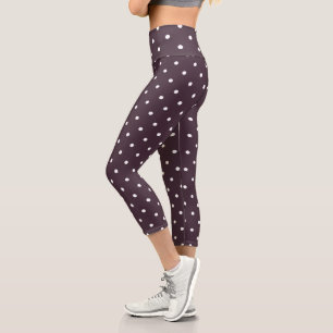 Ebony Rose und weiße Punkte Capri Leggings