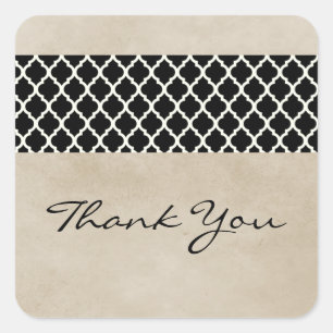 Ebony Rustic Quatrefolie Danke Stickers