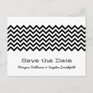 Ebony Simple Zickzack Save the Date Postkarte