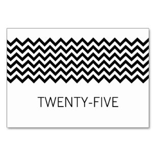 Ebony Simple Zickzack Table Card Tischnummer