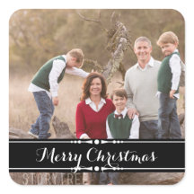 Ebony Simply Chic Holiday Foto Stickers