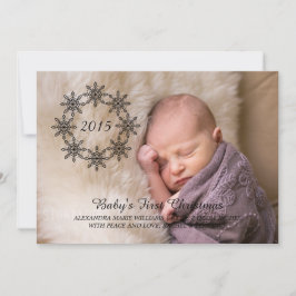 Ebony Snowflake Wreath Foto Flat Card Feiertagskarte