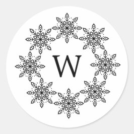 Ebony Snowflake Wreath Holiday Stickers