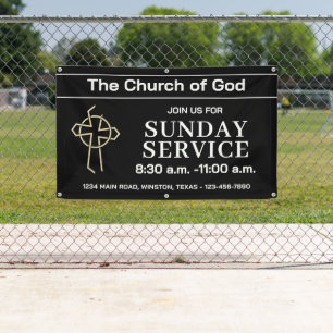 Ebony-Sonntagsgottesdienst-Kirchenbanner mit Ihrem Banner