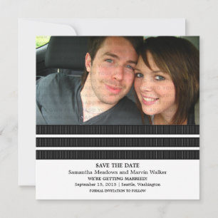 Ebony Triple Stripe Foto Save the Date einladen Einladung