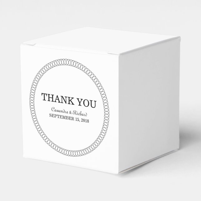 Ebony umringte Round-Favor-Box Geschenkschachtel (Vorderseite)