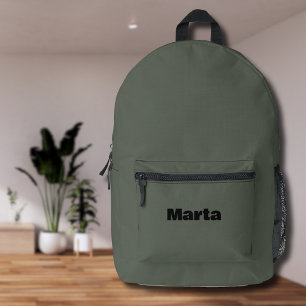Ebony und Black Simple Personalisiert Name Bedruckter Rucksack