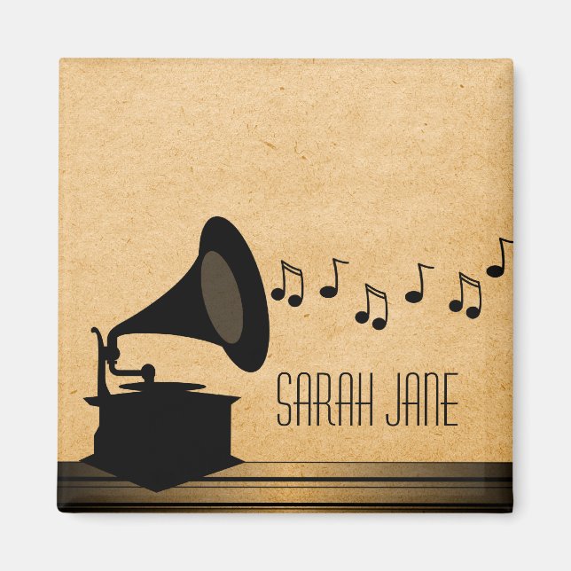Ebony Vintag Gramophone Magnet (Vorne)