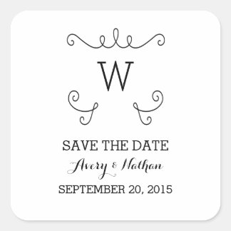Ebony Whimsical Blühte Save the Date Stickers