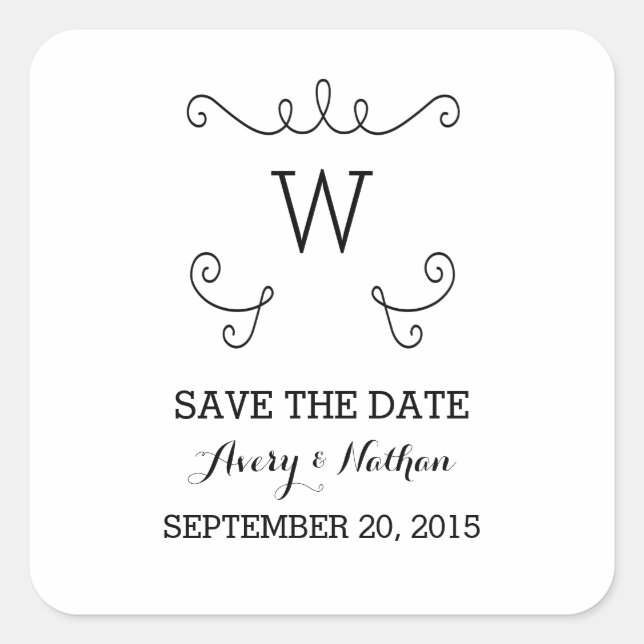 Ebony Whimsical Blühte Save the Date Stickers (Vorderseite)
