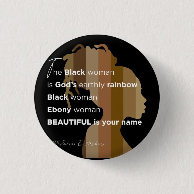 Ebony woman, Tote Bag Button (Vorderseite)