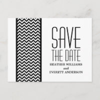 Ebony Zickzack Border Save the Date Postkarte